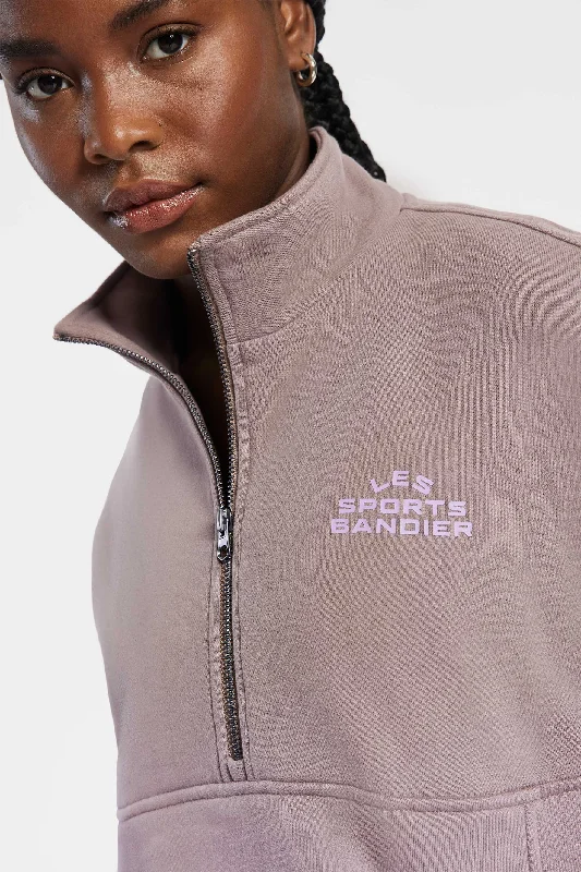 Les Sports Bandier 1/2 Zip Sweatshirt - Iron/regal Orchid