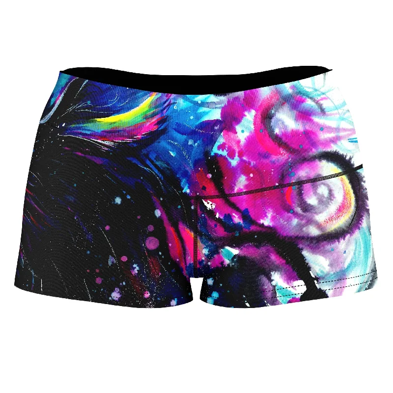 Lion Color High-Waisted Women's Shorts