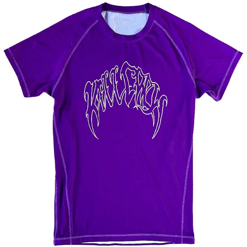 LONE WOLF SHORT SLEEVE RASH GUARD - PURPLE