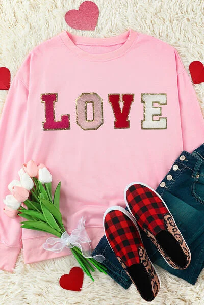 love-round-neck-dropped-shoulder-sweatshirt