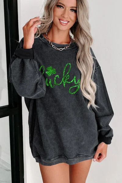 lucky-round-neck-dropped-shoulder-sweatshirt