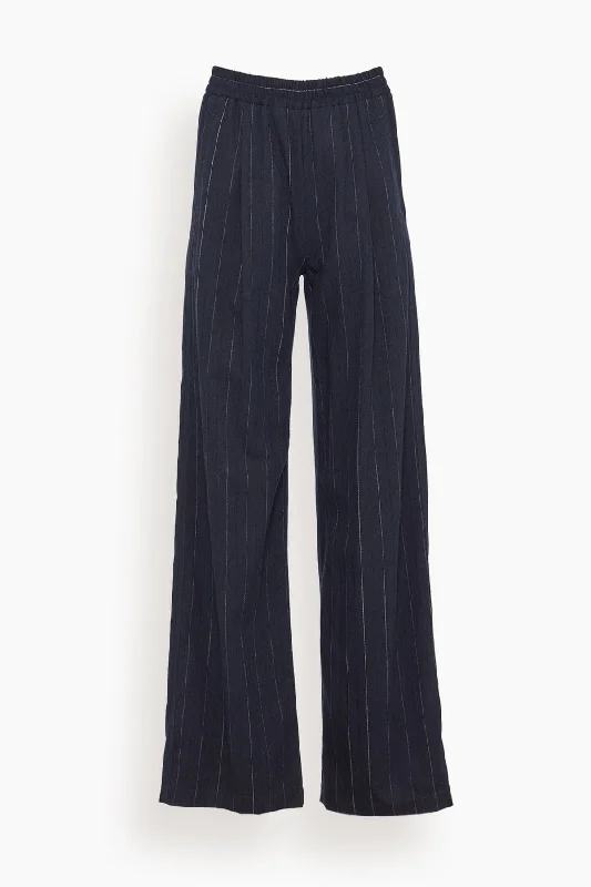 Macro Pin Stripe Pants in Navy