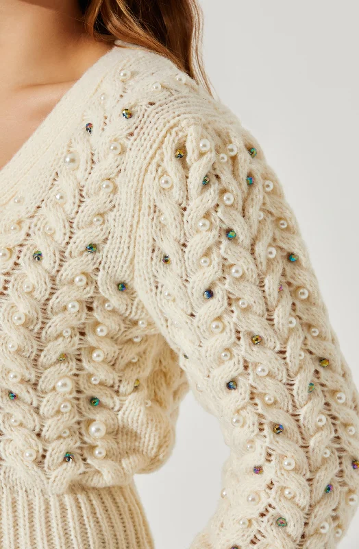 mien-embellished-cable-knit-cardigan