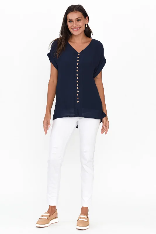 miray-navy-cotton-blend-button-top