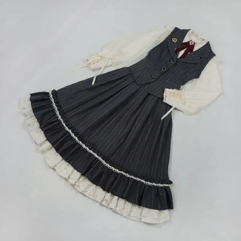 miss-pointroseelegant-lolita-striped-fishbone-skirt