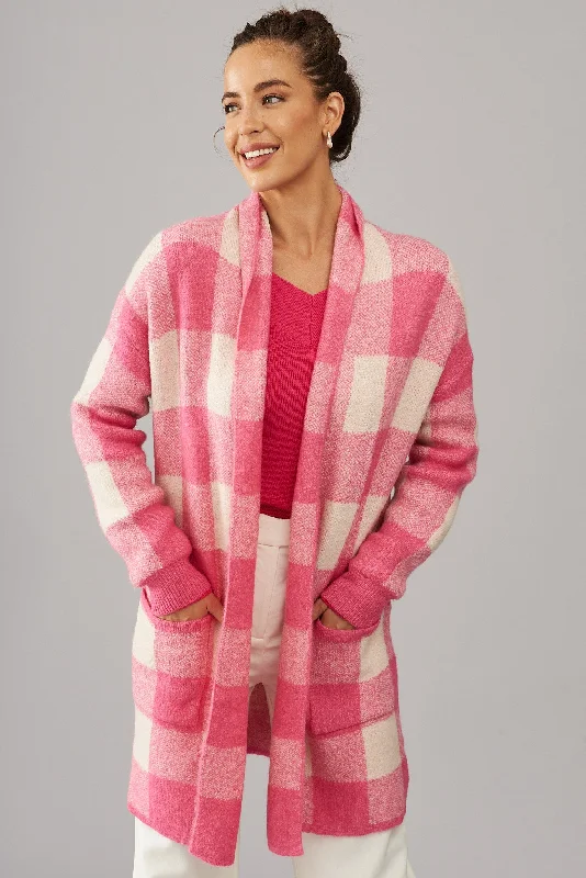 morden-knit-cardigan-in-pink-gingham-wool-blend