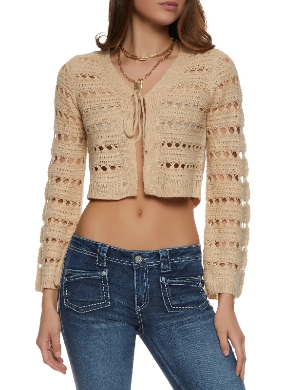 Crochet Tie Front Cardigan