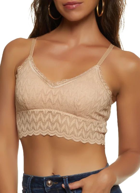 Scalloped Trim Lace Bralette Top