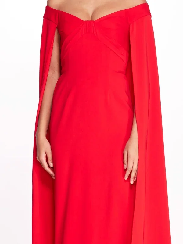 off-shoulder-caped-column-gown-true-red