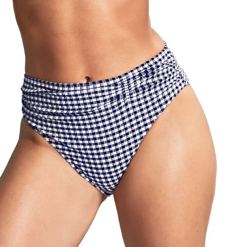 Panache Midi Gathered Swim Pant (SW1729)- Navy Gingham