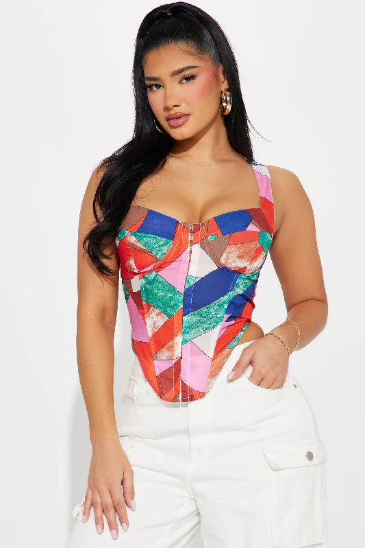 Peace Of Mind Corset Top - Multi Color