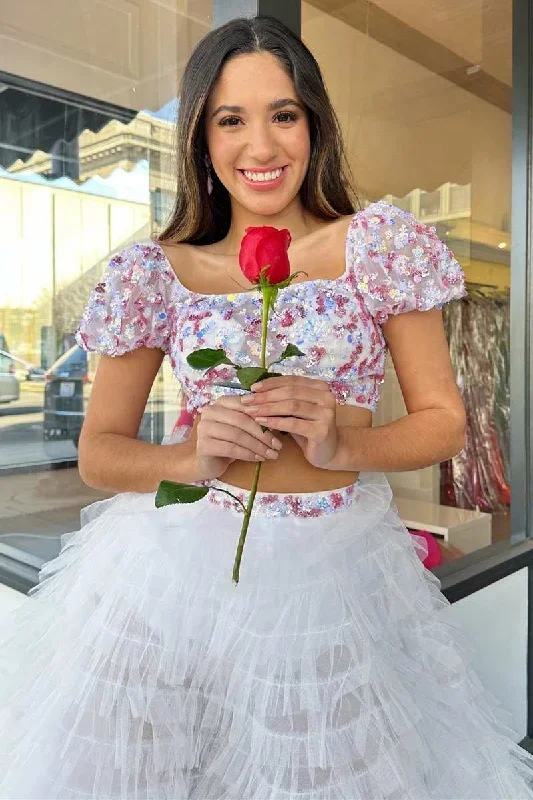 pink-floral-square-neck-puff-sleeve-tiered-long-prom-dress-with-ruffles