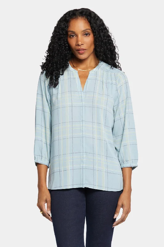 Pintuck Blouse - Wembley Plaid