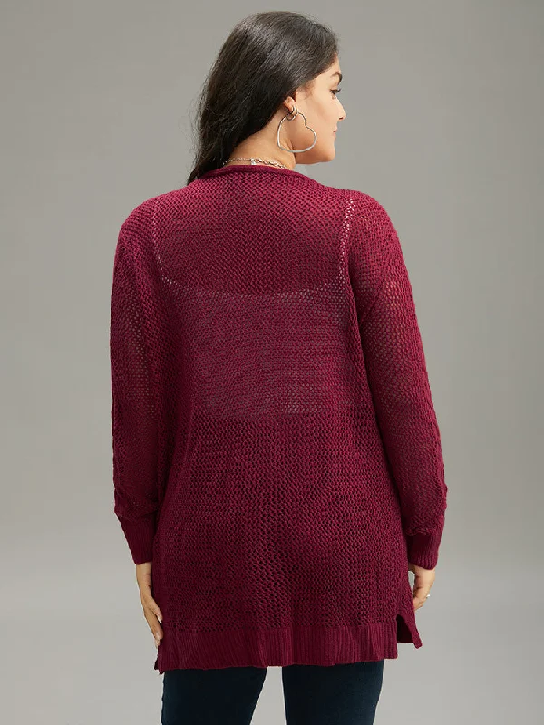 plain-cable-knit-eyelet-open-front-cardigan