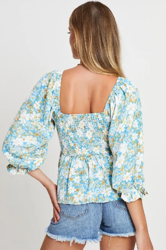 print-smock-top-short-sleeve-wc1538-34pb