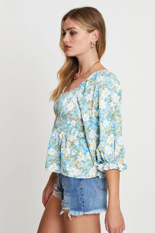 print-smock-top-short-sleeve-wc1538-34pb