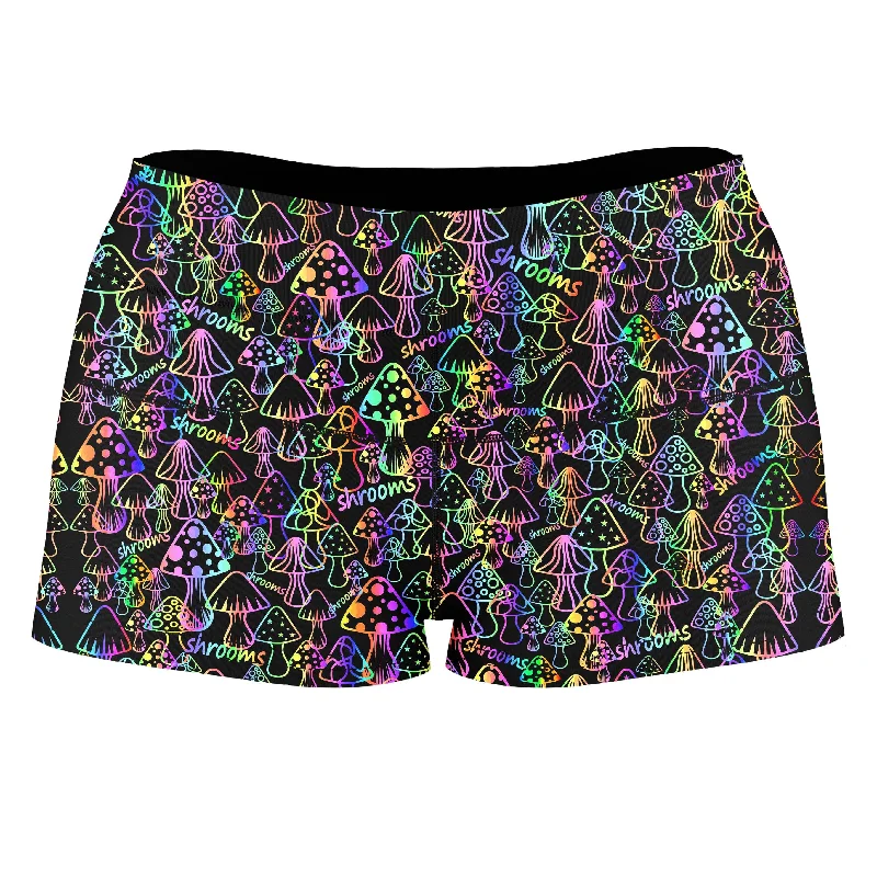 Psychedelic Shrooms High-Waisted Women's Shorts