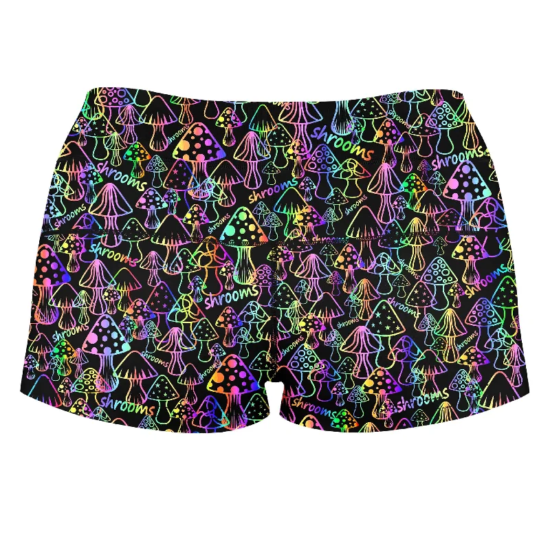 psychedelic-shrooms-high-waisted-womens-shorts