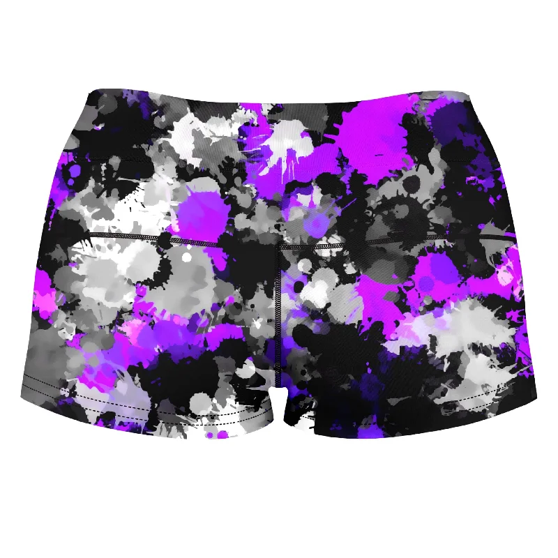 purple-drip-high-waisted-womens-shorts