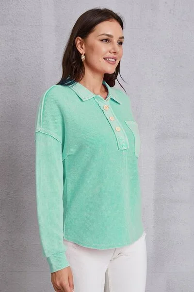 quarter-button-dropped-shoulder-sweatshirt