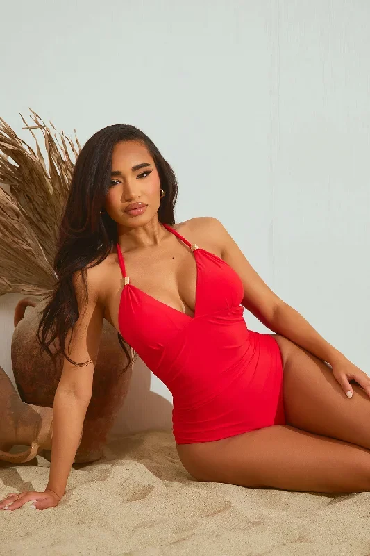 Raquel 1 Piece Swimsuit - Red