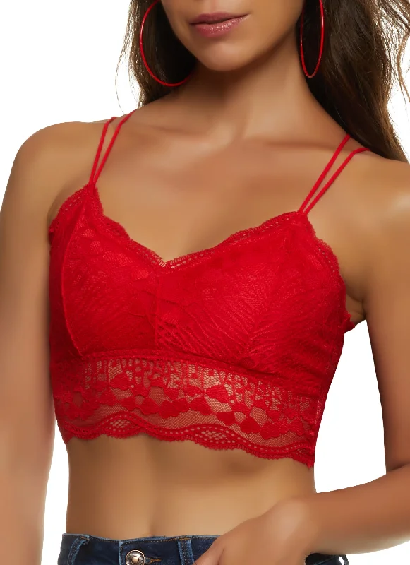 Heart Patterned Lace Bustier Top