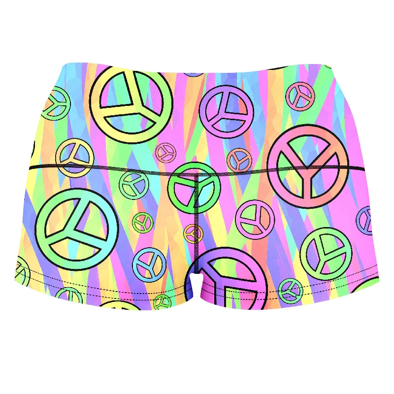 retro-peace-symbol-high-waisted-womens-shorts