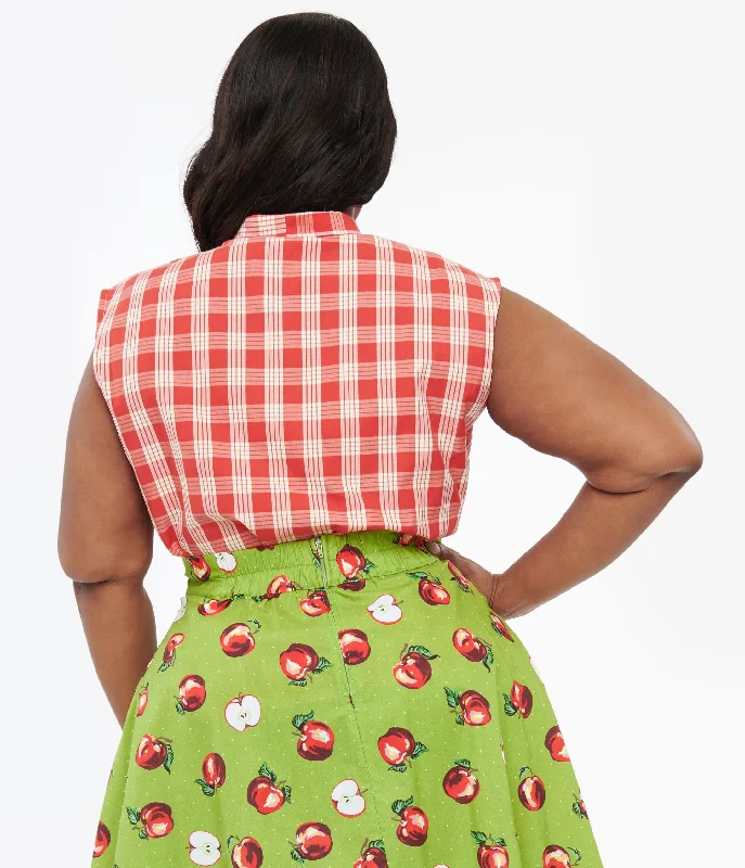 retrolicious-plus-size-1950s-red-white-gingham-cotton-bow-top