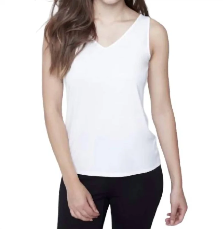 Reversible Bamboo Tank Top In White