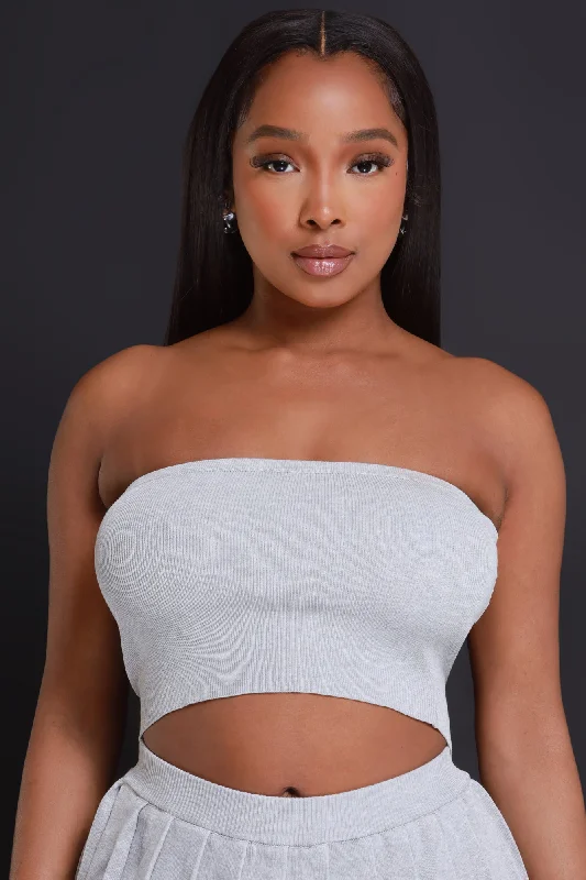 Rush Week Strapless Tube Top - Grey