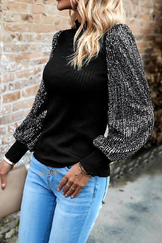 sequined-paneled-knitted-long-sleeved-shirts