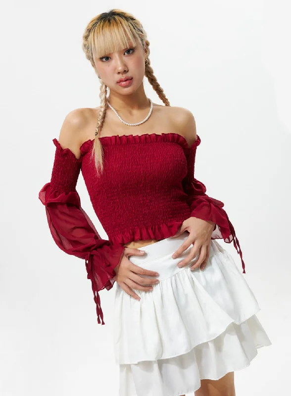 shirred-off-shoulder-crop-top-is305