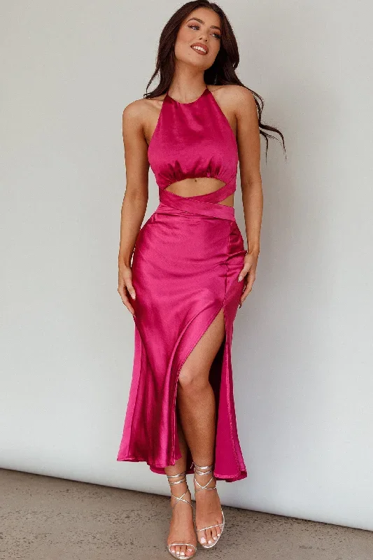 social-butterfly-cut-out-waist-midi-dress-fuchsia