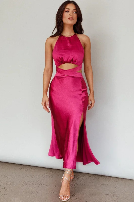 social-butterfly-cut-out-waist-midi-dress-fuchsia