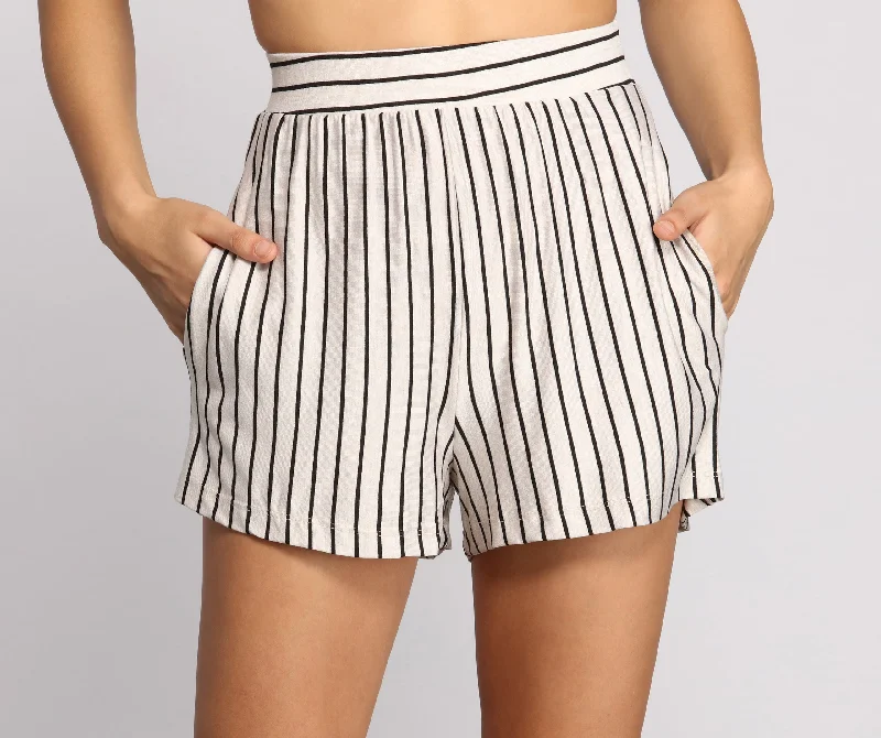 Sweet Stripes High Waist Shorts