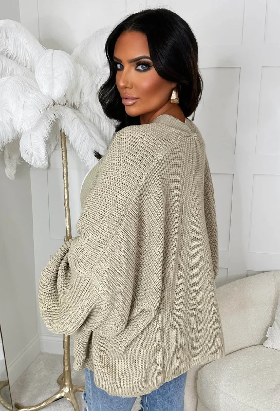 that-effortless-look-beige-ballon-sleeve-knitted-cardigan