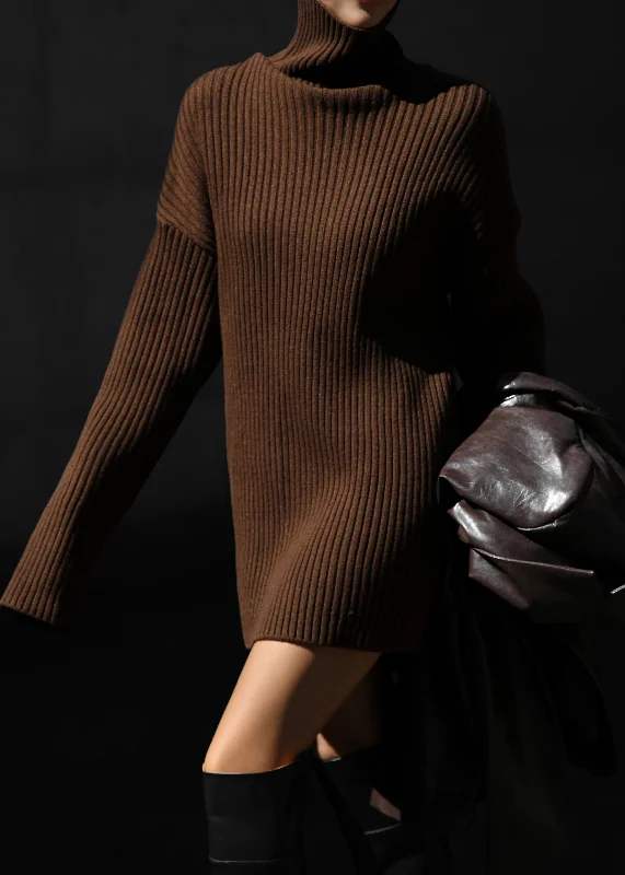 Thelma Ribbed Sweater - Brown