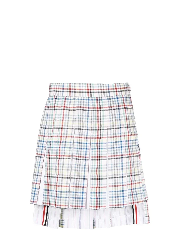 Mini Dropped Back Pleated Skirt