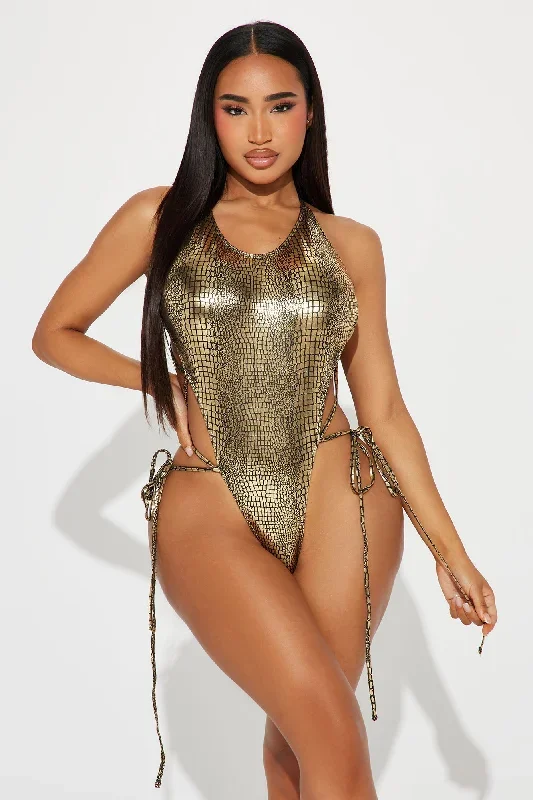 Tinsley Metallic 1 Piece Monokini - Gold