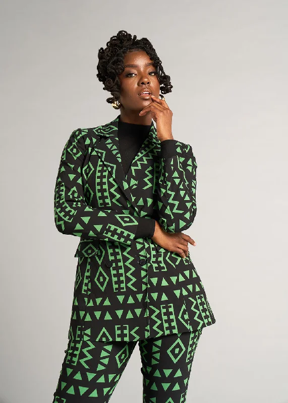 uyai-womens-african-print-stretch-blazer-moss-black-geometric