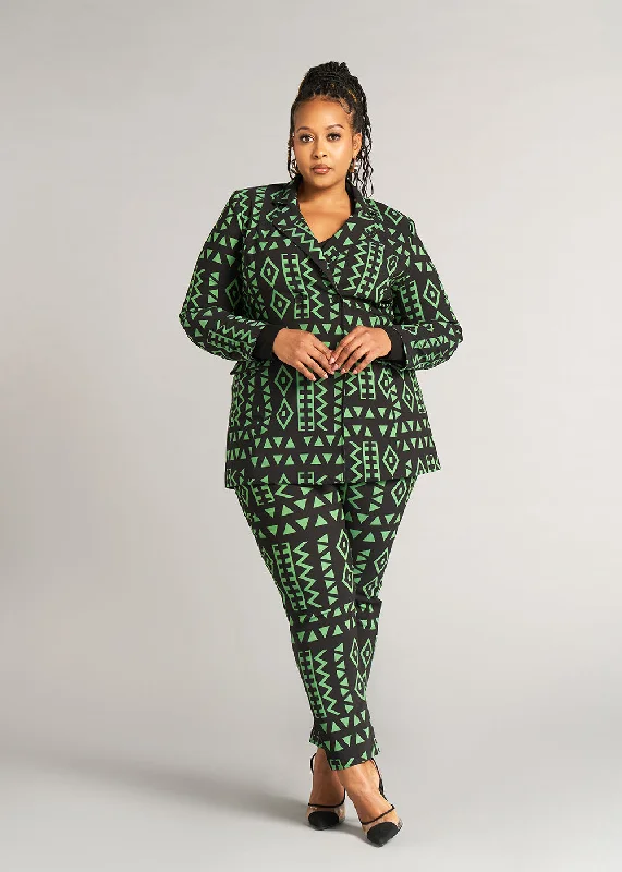 uyai-womens-african-print-stretch-blazer-moss-black-geometric