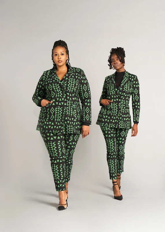 uyai-womens-african-print-stretch-blazer-moss-black-geometric