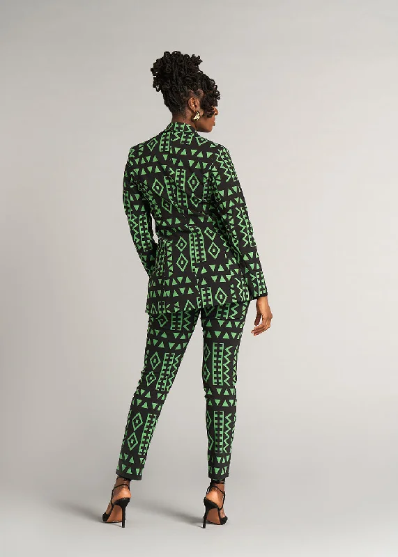 uyai-womens-african-print-stretch-blazer-moss-black-geometric