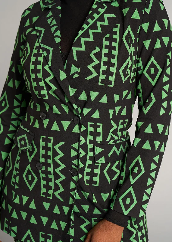 uyai-womens-african-print-stretch-blazer-moss-black-geometric