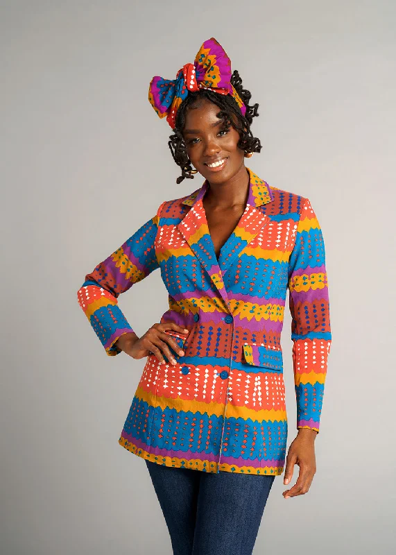 uyai-womens-african-print-stretch-blazer-orange-teal-adire