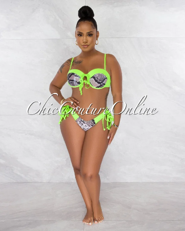 walker-neon-green-snake-print-two-piece-bikini-set