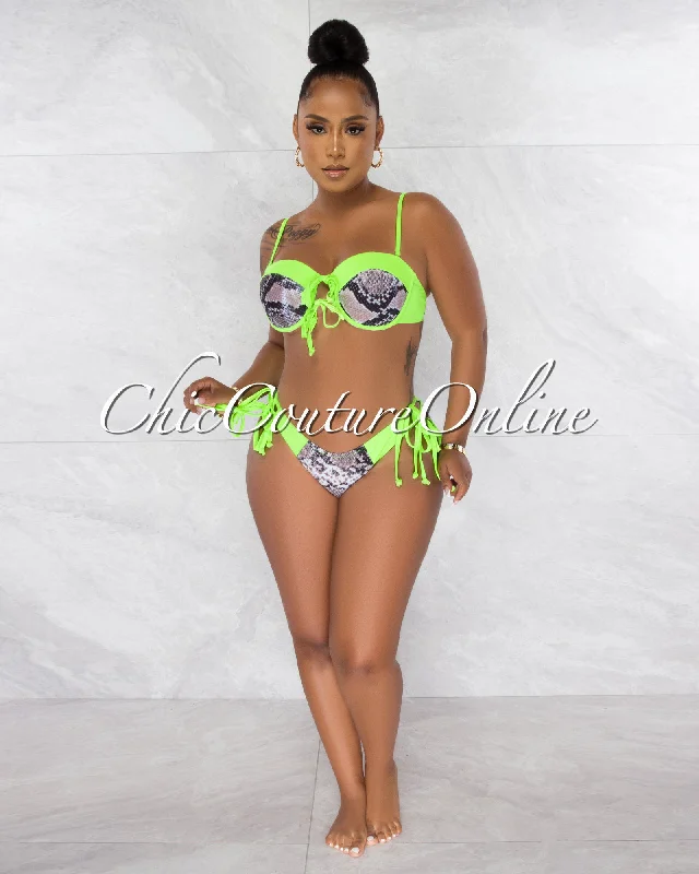 walker-neon-green-snake-print-two-piece-bikini-set