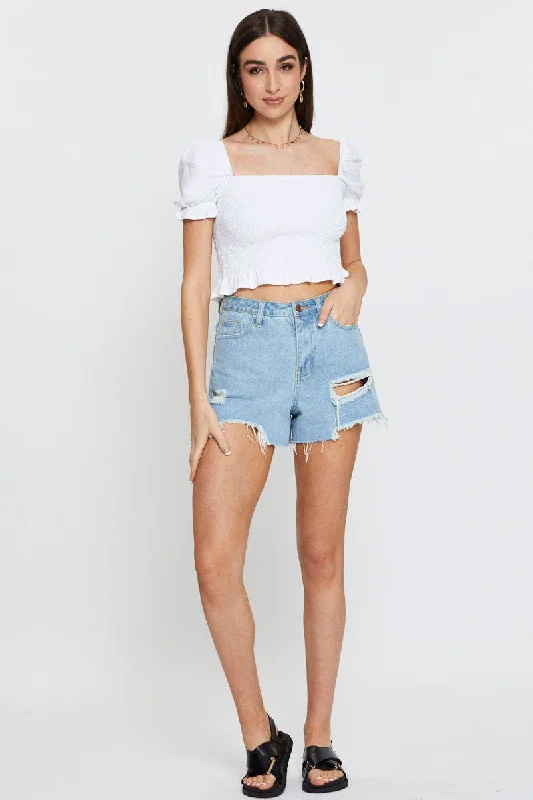 white-crop-top-short-sleeve-square-neck-shirred-waist-wc10028-30f