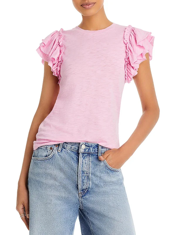 womens-ruffled-sleeve-burnout-pullover-top