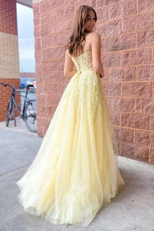 yellow-tulle-applique-lace-up-a-line-long-prom-dress